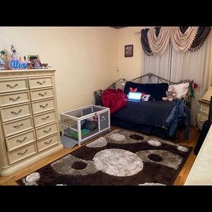 Brown and beige area rug